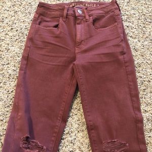 Size 2 short Maroon American eagle jeans
